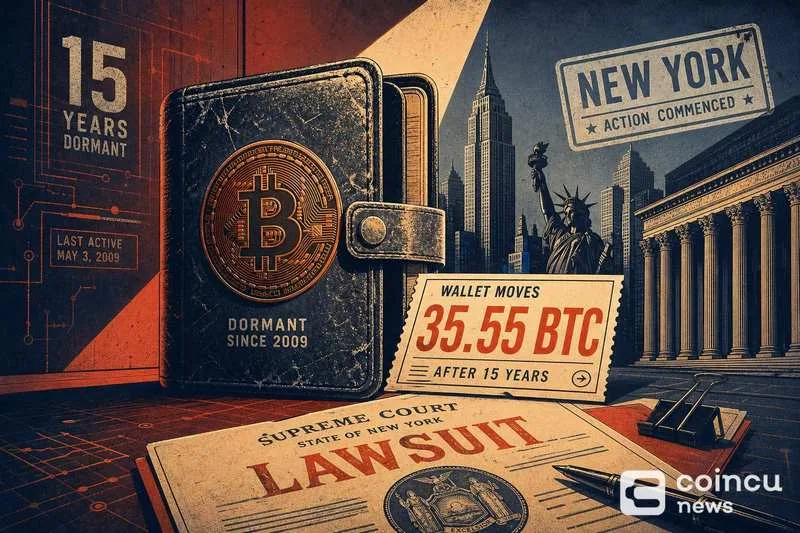 Dormant 15-Year Bitcoin Wallet Moves 35.55 BTC Amid New York Legal Action