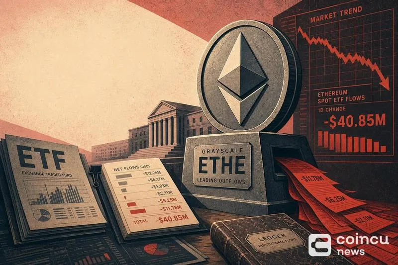 Ethereum Spot ETFs See Over $40 Million Withdrawn Amid Grayscale ETHE Outflows