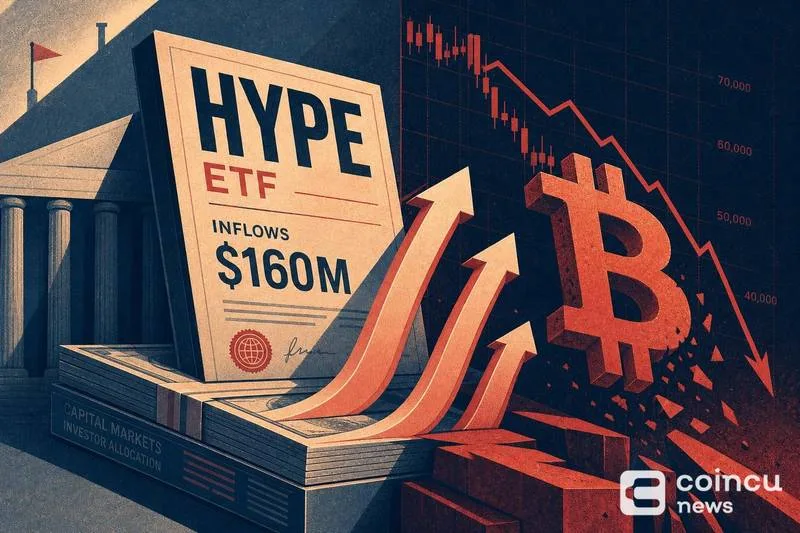 HYPE ETF Attracts Nearly $160 Million Despite Bitcoin’s Price Decline