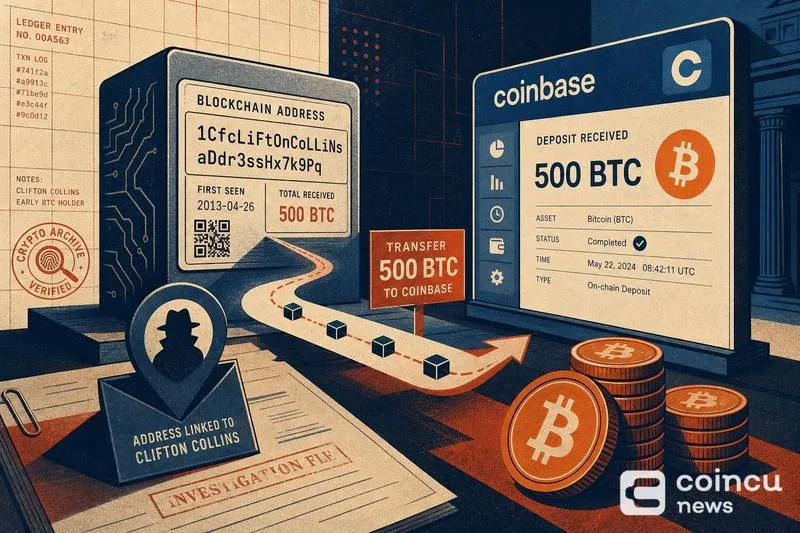 500 BTC Deposited to Coinbase from Wallet Linked to Convicted Irish Drug Dealer