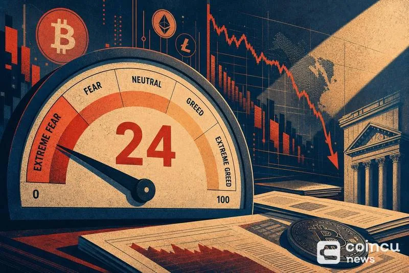 Crypto Fear & Greed Index Signals Heightened Market Anxiety at 24