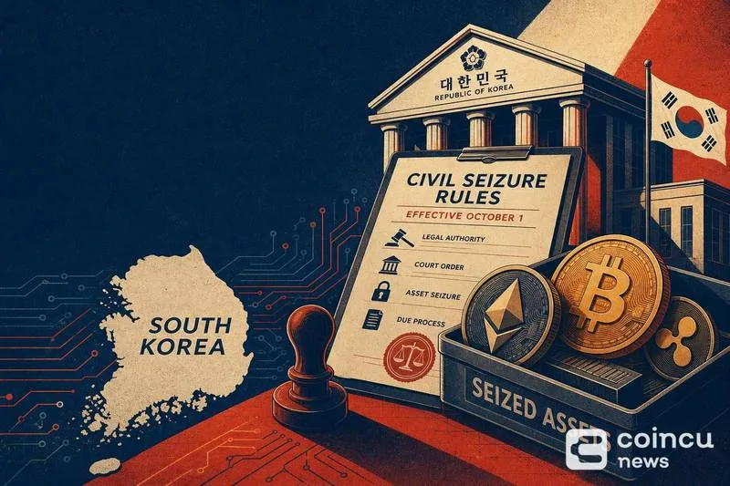 South Korea to Enforce Civil Seizure Laws on Cryptocurrency Starting October